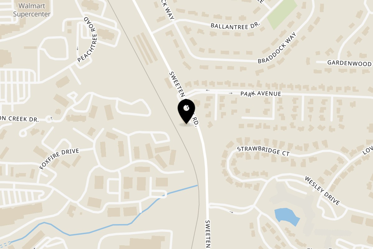 Map showing the location of Juanchos Fonda on 2619 Sweeten Creek Rd #10 in Asheville
